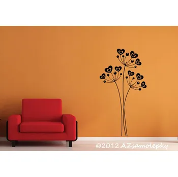 Samolepící dekorace Samolepky na zeď - Srdíčkový kmín - S (32 x 60 cm)