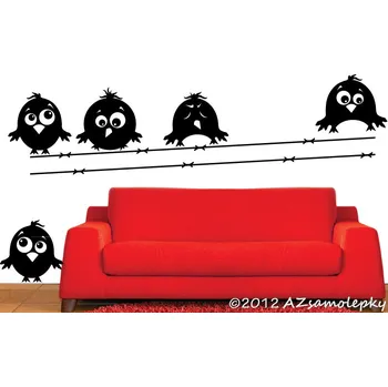 Samolepící dekorace Samolepky na zeď - Veselí ptáčci - kolekce S