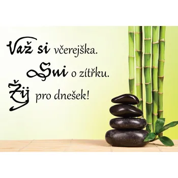 Samolepící dekorace Samolepky na zeď-Nápis-Važ, sni, žij - L (80 x 58 cm)