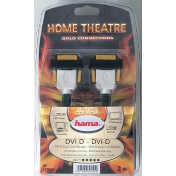 Kabel Hama HT DVI-D vidlice - vidlice, Dual Link, 3*, 2 m