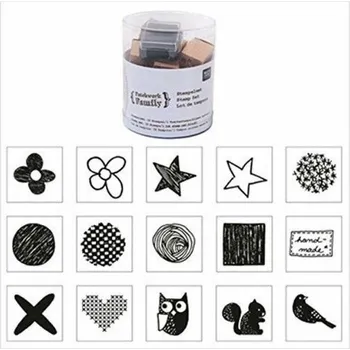 Dětské razítko RICO Sada razítek 16ks - Patchwork