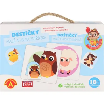 Hračka pro nejmenší Alexander Pexi Destičky malá a velká zvířátka 6 ks