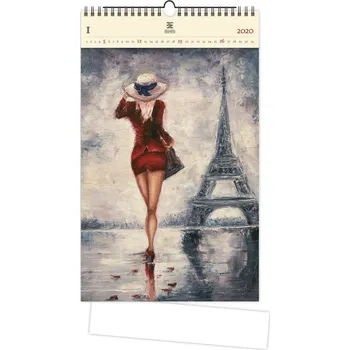 Kalendář Helma365 luxusní dřevěný obrazový kalendář Paris 2020