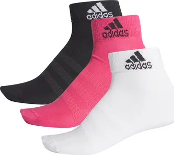 pánské ponožky Adidas Light Ankle Socks 3-pack Real Magenta/Black/White 39-42