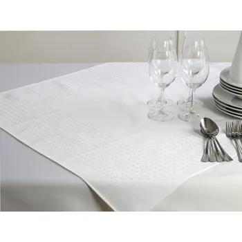 ubrus HEDVA ČESKÝ BROKÁT Ubrus s bordurou Ospen 77x77 PUNTÍKY bílá