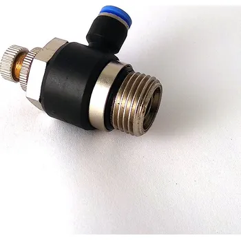 Lepící sada Pneumatický nástrčný ventil ESLB rohový vstupní na vzduch ∅6mm 1/2" (Pneumatický rohový čkrtící ventil na hadice o ∅6mm a připojovacím závitem 1/2")