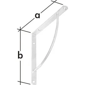 Držák na polici Konzola s drát.výztuhou MOD.12 220x220 bílá