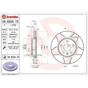 Brzdový kotouč Brembo Max Line 09.B355.75