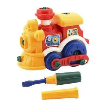 Vláček a vláčkodráha Mašinka lokomotiva plastová stavebnice šroubovací