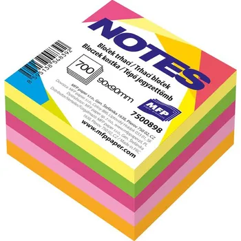 Samolepící bloček MFP bloček trhací 9 x 9 cm mix 5 barev neon