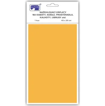 Klasická nažehlovací záplata hořčicově žlutá, 43x20 cm, 1ks