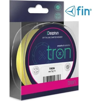 FIN pletená šňůra TRON fluo žlutá - 130 m průměr: 0,05 mm