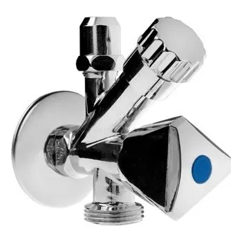 Ventil Kombinovaný rohový ventil 1/2" x 3/4" x 3/8" - Chrom 651473