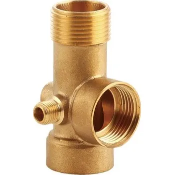 Vodovodní potrubí Mosazná pěticestná armatura 92mm PN16, 3 x 1", 2 x 1/4" 679092