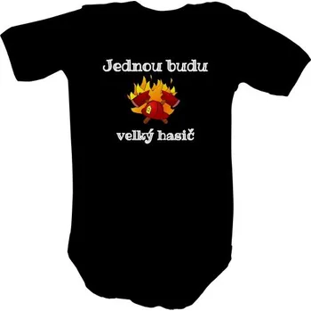 Kojenecký body Dětské body s potiskem Budu hasičem dětské