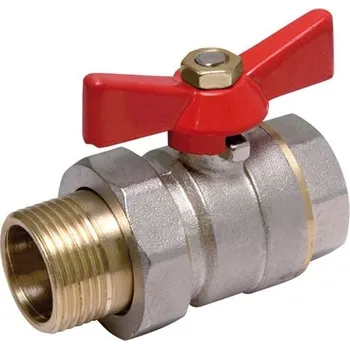 Vodovodní kohout TOPtherm Kulový kohout MF 1" SE ŠROUBENÍM, přímý - k rozdělovači TOP366