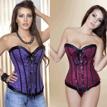 Korzet Brokátový korzet dvě barvy Varianta: fialová L