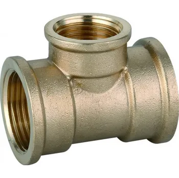 Vodovodní potrubí V&amp;G Mosazný T-kus redukovaný FFF 1" x 1/2" x 1" PN20 (6610) 66101121