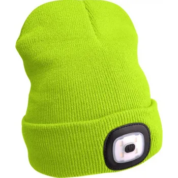 Čepice Extol Light s čelovkou nabíjecí USB fluorescentní žlutá uni