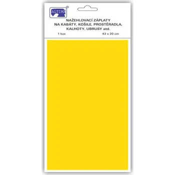 Klasická nažehlovací záplata žlutá, 43x20 cm, 1ks