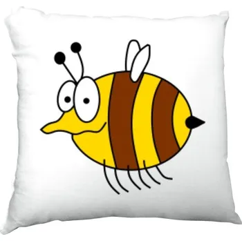 Polštář Polštář saténový s potiskem Včela (tlustý) Lórenc na polštáři