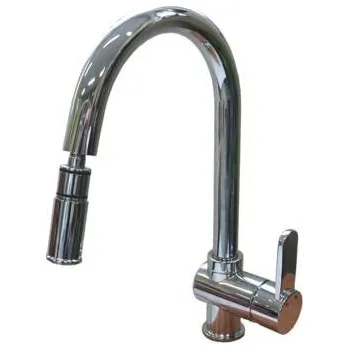 BELAGGIO TOP 1004 Kuchyňská dřezová stojánková vodovodní baterie s výsuvnou sprchou, CHROM TOP1004