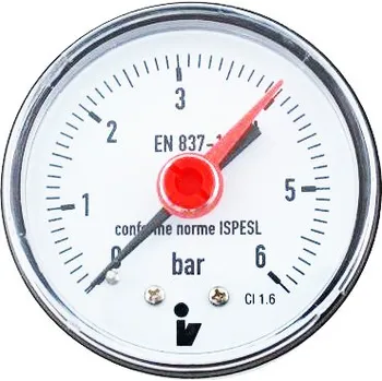 MALGORANI SITEM Manometr (tlakoměr) d50mm 0-6 BAR ZADNÍ vývod 1/4&quot; - voda, vzduch M5006Z