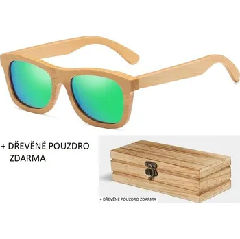 Sluneční brýle Blingstar Dřevěné Brýle Sluneční * Green 1686