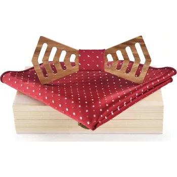 Gaira® Dřevěný motýlek s kapesníčkem 709214