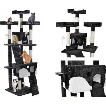 Malatec 2780 Škrabadlo pro kočky 170 cm černé/bílé