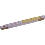 Metr skládací PROFI, 2m, dřevěný, bílo-žlutý, METRIE