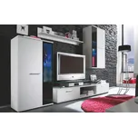 Moderní obývací stěna SALSA bílá mat, kvalitní lamino, variabilní design