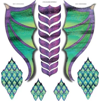 Odstranitelné tetování Dračí královna - sada metalických tetovaček na tělo