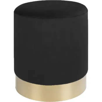 Taburet Designová taburetka Eddie černý samet