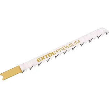 Pilový plátek EXTOL PREMIUM 8805507 List do přímočaré pily, na dřevo, U-stopka, HCS, 75 x 1,2mm, 6TPI, 5ks