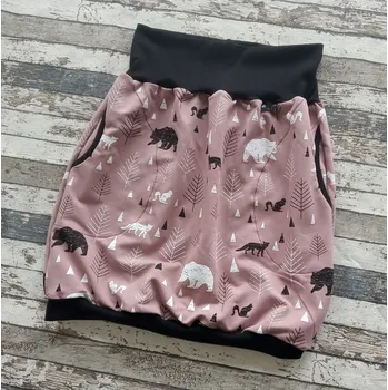 Dámská sukně Yháček Sukně dámská Yháček, máma, lesní zvěř na starofialové Velikost:: XS