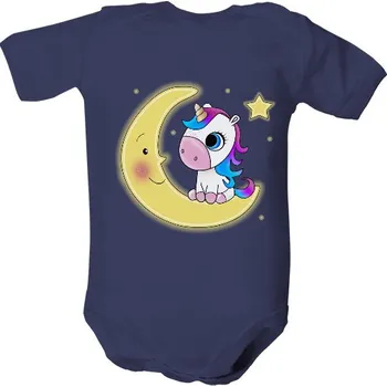 Kojenecký body Dětské body s potiskem jednorožec na dobrou noc dětské