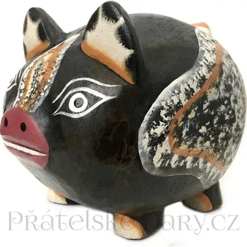 Originální Pokladnička Prasátko / Dřevo 12x12