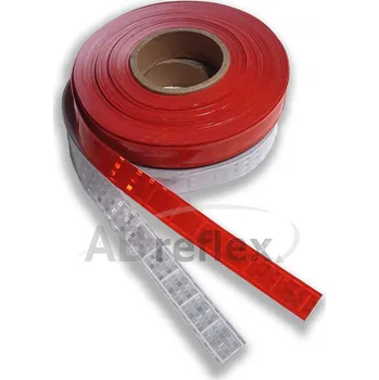 Reflexní PVC našívací páska 25mm - červená