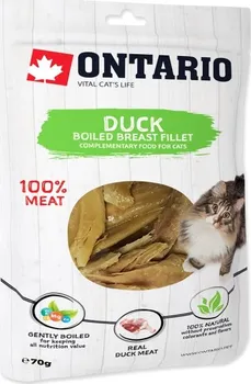 Pamlsek pro kočku Ontario Cat Boiled Duck Breast Fillet 70 g
