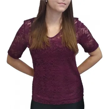 Dámská halenka Sabatti Halenka Sabatti s krajkou fialová-krátký rukáv Velikosti Sabatti: 40