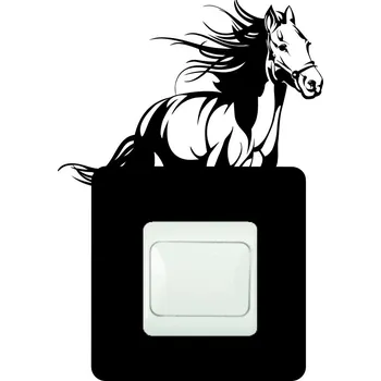 Samolepící dekorace Samolepka pod vypínač Běžící kůň (dekorace na zeď)