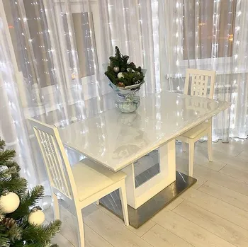 ubrus Mekke sklo Ubrus na stůl z měkkého skla 58x100 cm Ubrus: Průhledná lesklá folie