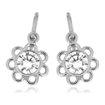 Náušnice Zlatnictví U Kostela Dětské zlaté náušnice bílé kytičky 81407 403960177