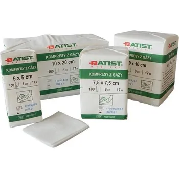 Kompres Gázový kompres 10 x 10 cm 17/8, nesterilní – 100 ks