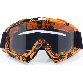 Motocyklové brýle Brýle pro motokros dětské oranžové B (Dětské moto brýle minicross / pitbike /čtyřkolka)