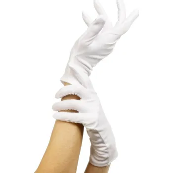 Karnevalový doplněk Smiffys Bílé rukavice krátké