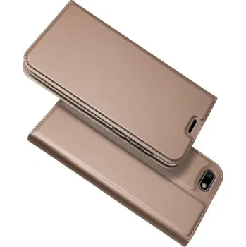 Pouzdro na mobilní telefon Kožené flipové pouzdro pro Huawei Y5 (2018) / Honor 7S - růžovozlaté