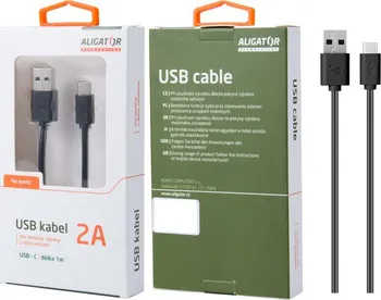Datový kabel Aligator USB-C 1 m černý