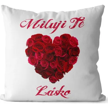 Dekorativní polštářek Polštář Srdce z růží (Velikost: 40 x 40 cm)